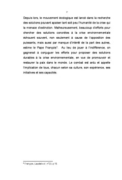 Ethique environnementale et paix mondiale. enjeux et defis
