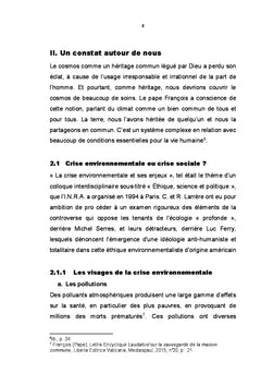Ethique environnementale et paix mondiale. enjeux et defis