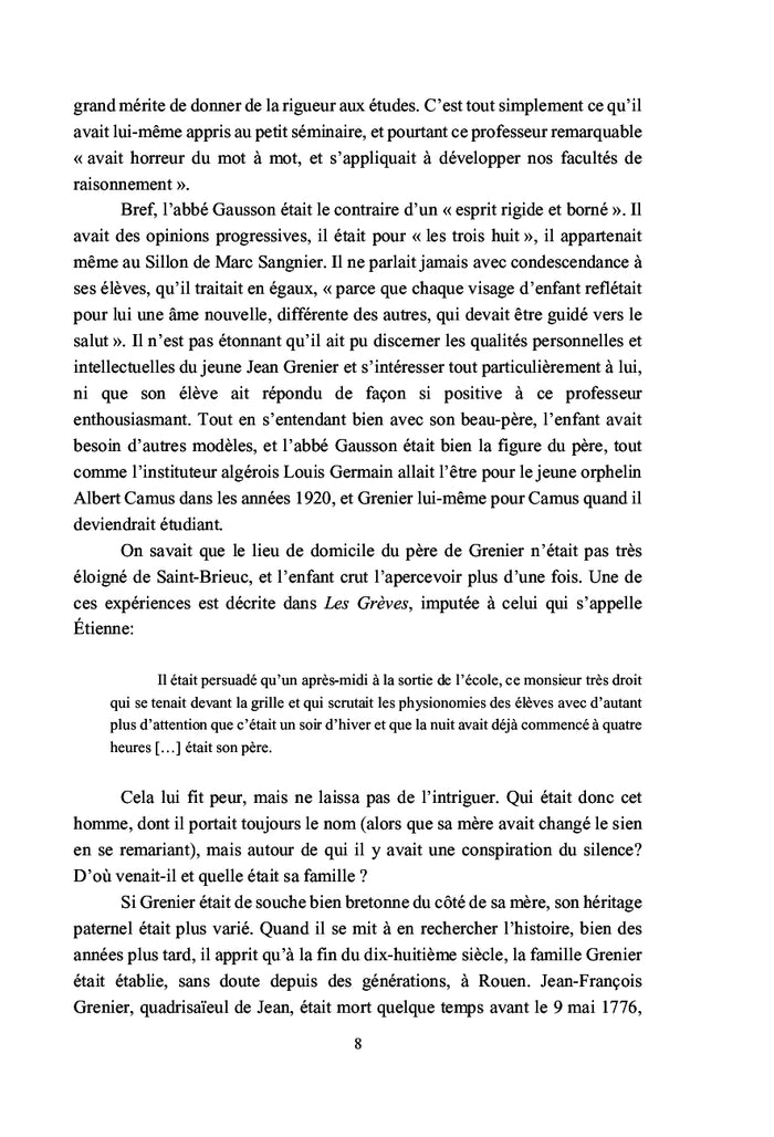 Jean Grenier, un ecrivain et un maître