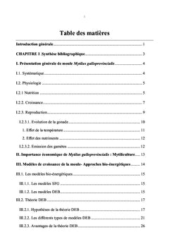 Modélisation de la croissance de la moule par le modèle DEB
