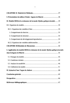 Modélisation de la croissance de la moule par le modèle DEB