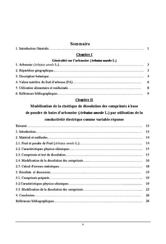 Etude du Fruit D'arbouse de Nord Algerien et de la Datte