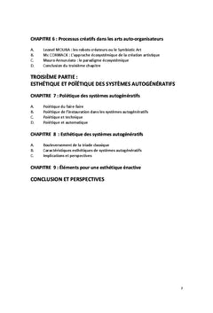 Processus créatifs et systèmes autogénératifs