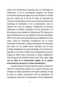 Digitalisation et innovation en Afrique subsaharienne