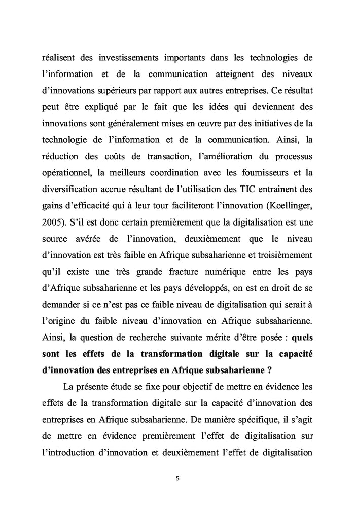 Digitalisation et innovation en Afrique subsaharienne