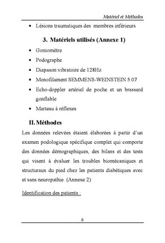 Les troubles morpho-fonctionnels du pied chez les patients diabetiques