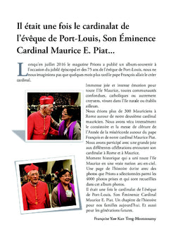L'eveque Maurice e. Piat cree cardinal par le pape François