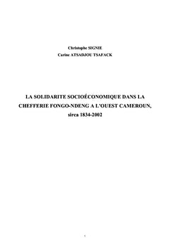 La solidarite economique