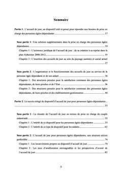 L'accueil de jour pour les personnes âgées dépendantes