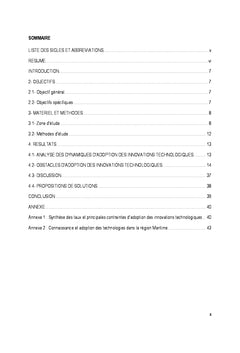 Dynamiques et obstacles d'adoption des innovations technologiques