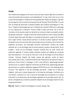 Dynamiques et obstacles d'adoption des innovations technologiques