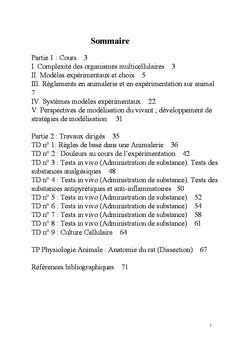 Modèles d'étude et d'expérimentation en physiologie