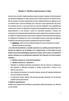 Modèles d'étude et d'expérimentation en physiologie