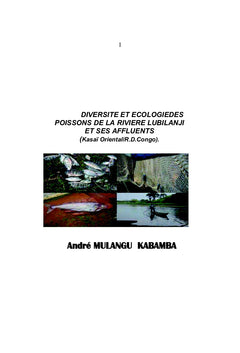 Diversite et ecologie des poissons de la riviere Lubilanji, K. OR/RDC