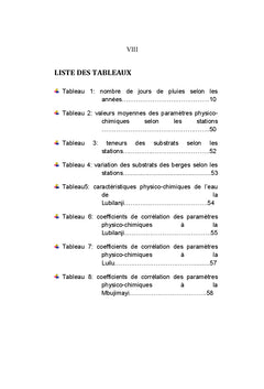 Diversite et ecologie des poissons de la riviere Lubilanji, K. OR/RDC