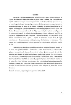 Polypores lignivores dans le domaine forestier de la Lobaye - RCA