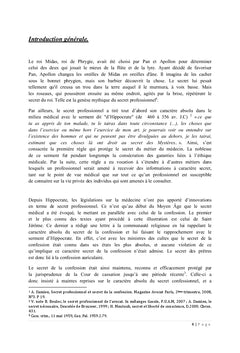 Le secret professionnel et l'obligation de dénonciation