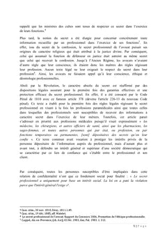 Le secret professionnel et l'obligation de dénonciation