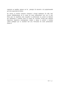 Le secret professionnel et l'obligation de dénonciation