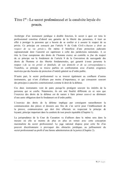 Le secret professionnel et l'obligation de dénonciation