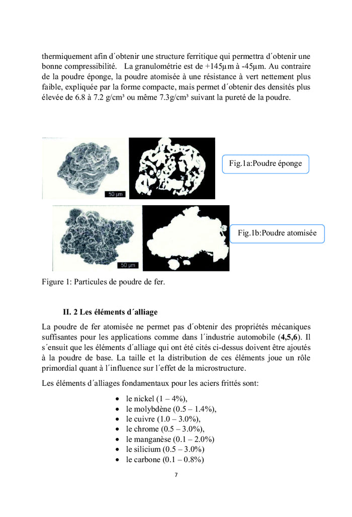 Relation entre la microstructure et les proprietes des aciers frittes
