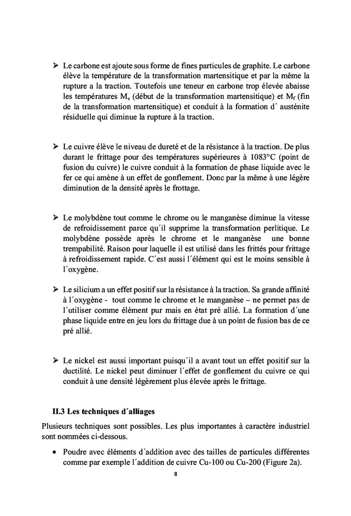 Relation entre la microstructure et les proprietes des aciers frittes