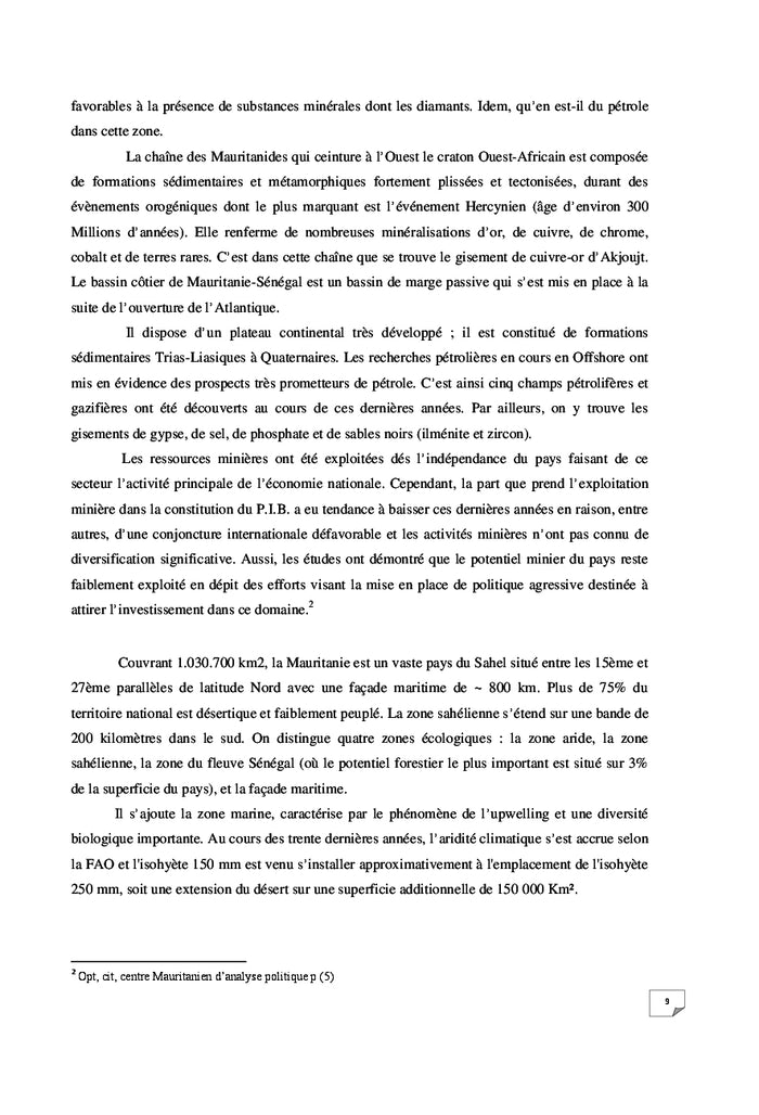 Exploitation Miniere en Mauritanie et la Protection de l'Environnement