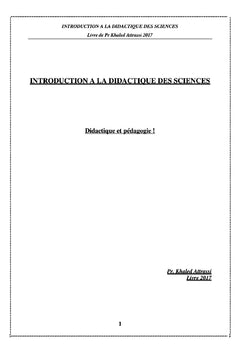 Introduction à la didactique des sciences