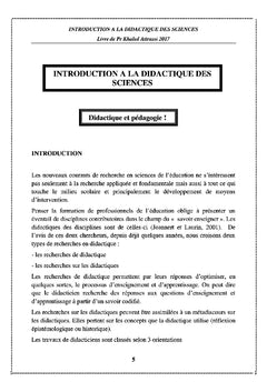 Introduction à la didactique des sciences