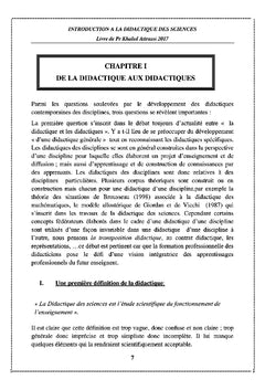 Introduction à la didactique des sciences