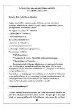 Introduction à la didactique des sciences