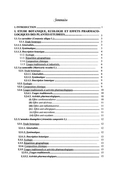 Etudes ethnobotanique de quelques plantes medicinales de la Tunisie