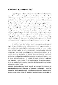 Etudes ethnobotanique de quelques plantes medicinales de la Tunisie