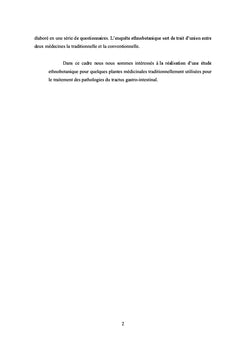 Etudes ethnobotanique de quelques plantes medicinales de la Tunisie