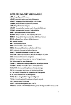 Les regroupements regionaux en Afrique