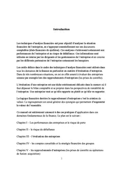 Analyse financiere et applications