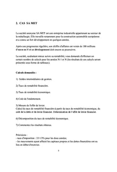 Analyse financiere et applications