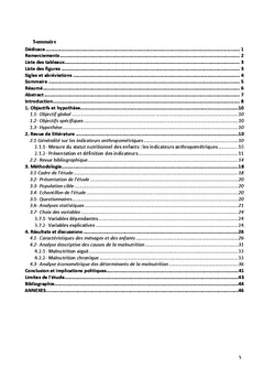 Déterminants de la malnutrition en milieu urbain: Cas de Lomé (Togo)