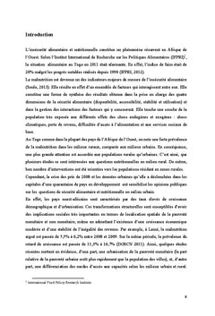 Déterminants de la malnutrition en milieu urbain: Cas de Lomé (Togo)