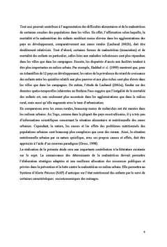 Déterminants de la malnutrition en milieu urbain: Cas de Lomé (Togo)