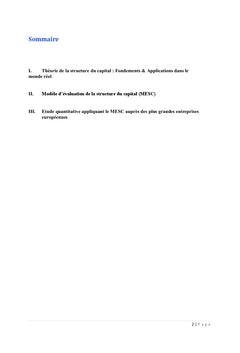 Méthode d'évaluation de la structure du capital