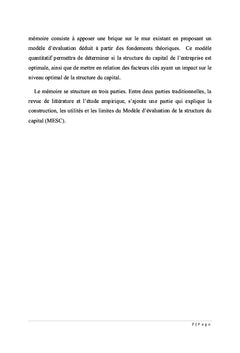 Méthode d'évaluation de la structure du capital