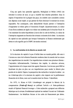 Méthode d'évaluation de la structure du capital