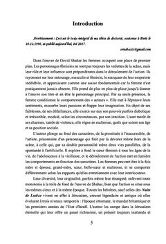 La femme dans l'oeuvre de David Shahar selon la vision lourianique