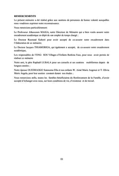 Etude socio-anthropologique de la vulnérabilité des familles