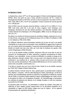 Etude socio-anthropologique de la vulnérabilité des familles