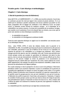 Etude socio-anthropologique de la vulnérabilité des familles