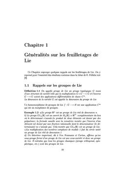 Sur les Feuilletages de Lie