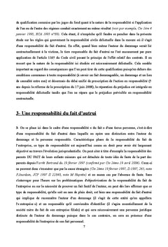 La responsabilite du fait de l'entreprise