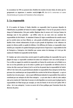 La responsabilite du fait de l'entreprise